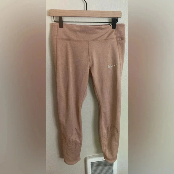 Nike Epic Luxe Running Tights Size Large Mauve Pink - Picture 3 of 7